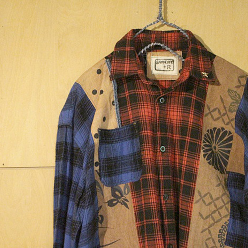 SAYOCAFE、再構築パッチワークの個性的オーバーシャツ シャツ 衣工房  