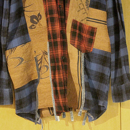 SAYOCAFE、再構築パッチワークの個性的オーバーシャツ シャツ 衣工房  