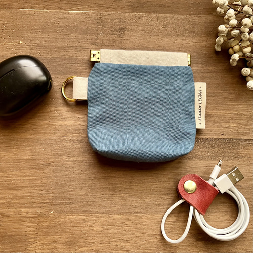 バネポーチ⭐︎帆布ポーチ⭐︎パカパカとクセになる開けやすさ