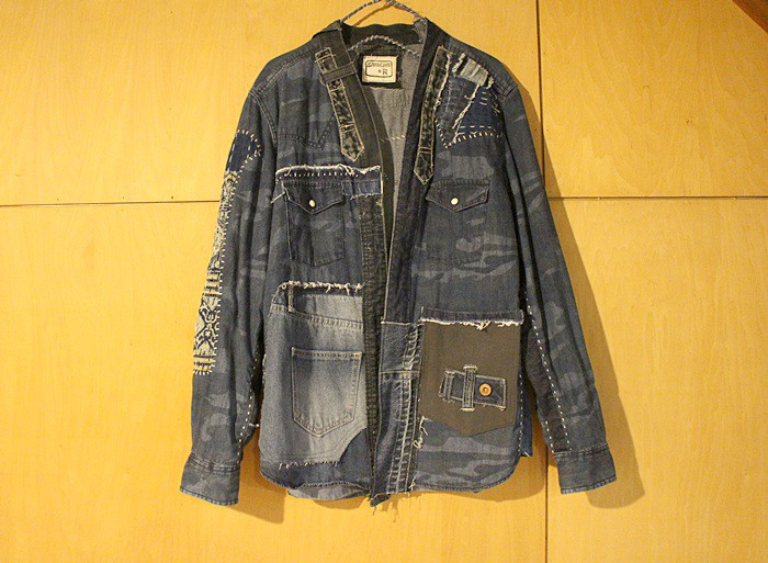 ★juria★SAYOCAFE再構築ダメージ仕上げのデニムロングジャケット 正規品質保証】 ☆juria様専用☆SAYOCAFE再構築ダメージ仕上げの