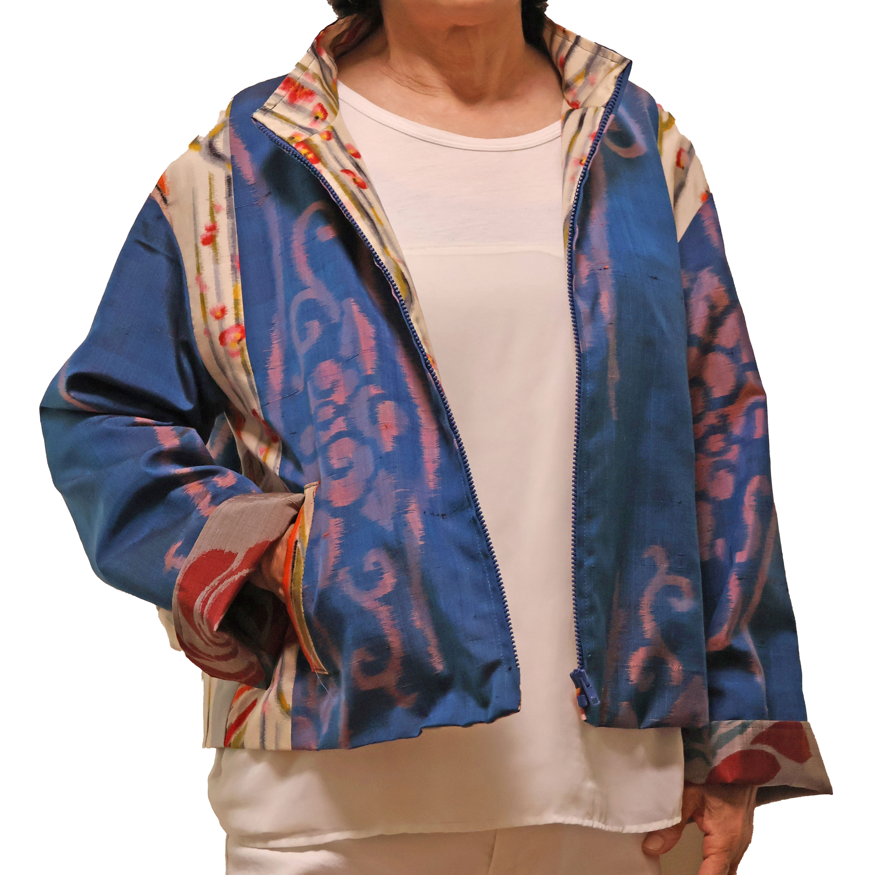 ブルー銘仙 ショートジャケット (J-20147)