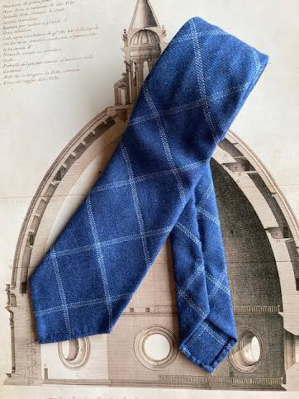 フランコミヌッチ セッテピエゲ ネクタイ ネイビー Franco Minucci／セッテピエゲ／ソリッドタイ／ネイビー／Italy製