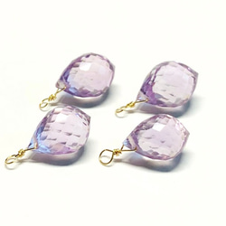 天然石チャーム】ピンクアメジストAAA 14kgf ラウンドファセット 1個