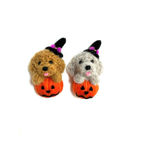 見本品 ハロウィーン 羊毛フェルトトイプードル トイプードル 見本品 ハロウィーン 羊毛フェルトトイプードル トイプードル