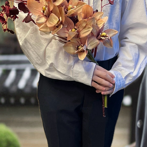 造花 胡蝶蘭 ベージュエンジ シンビジウム アーティフィシャルフラワー