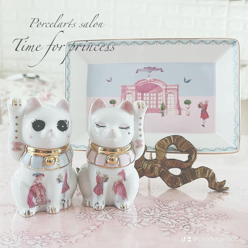 早期割引】招福& 千客万来♡ラグジュアリーな招き猫（台座付き