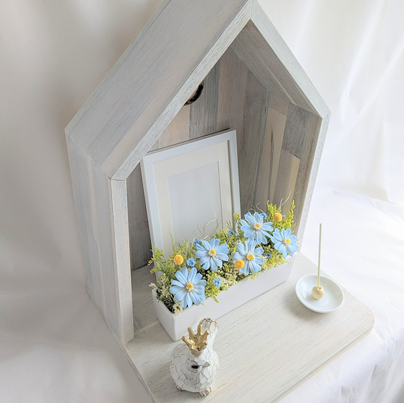 仏花 　ヘブンリー・フラワー  スカイブルー プリザーブドフラワー 7枚目の画像