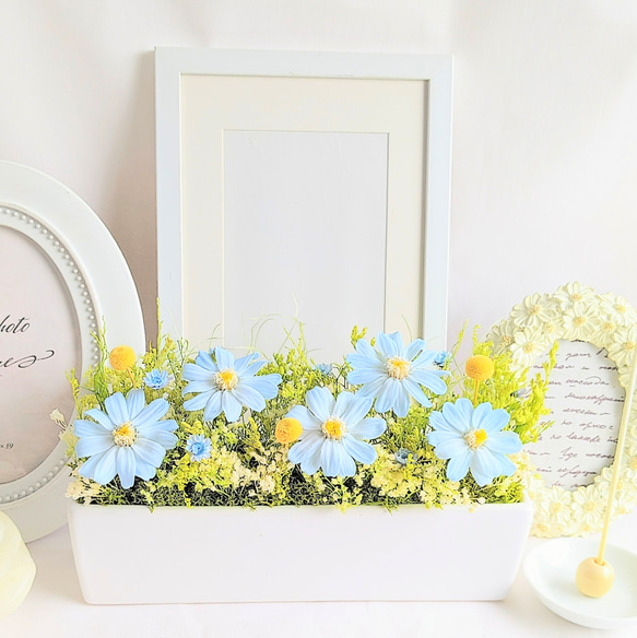 仏花 　ヘブンリー・フラワー  スカイブルー プリザーブドフラワー 6枚目の画像