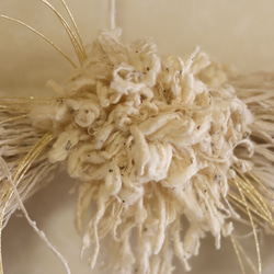 きびそシルク正月飾り　しめ縄風リース 2枚目の画像