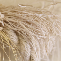 きびそシルク正月飾り　しめ縄風リース 4枚目の画像