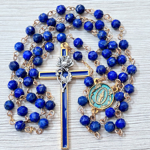 ☆ラピスラズリ ロザリオ☆ ~Lapis Lazuli~ Gold ver. ☆ラピスラズリ ロザリオ☆ ~Lapis Lazuli~ Gold ver. 最低 価格