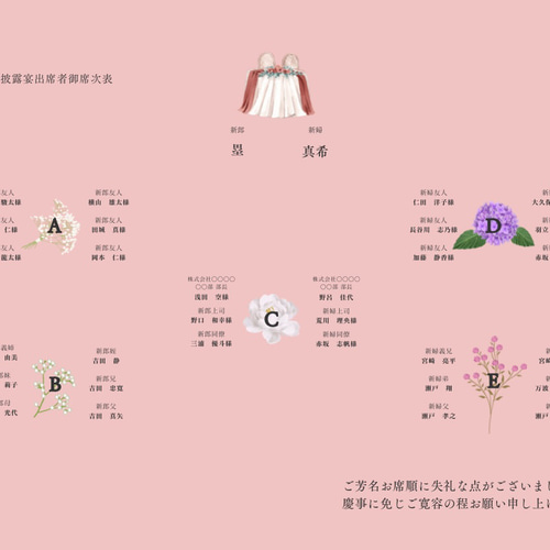 結婚式 披露宴 プロフィール三つ折りリーフレット その他オーダー 