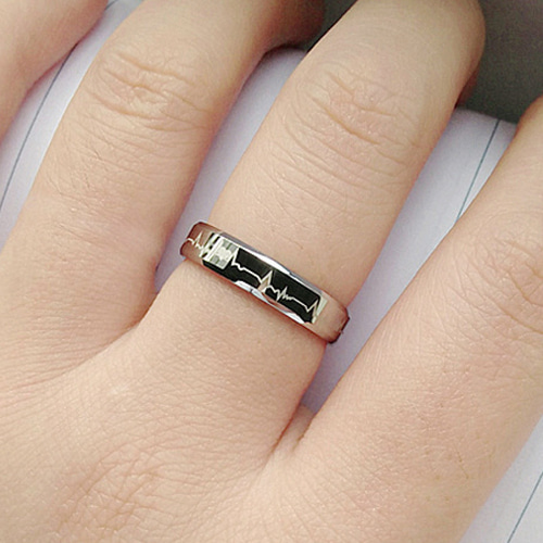 AOI Jewel メンズ レディース リング 心電図デザイン 指輪 おしゃれ