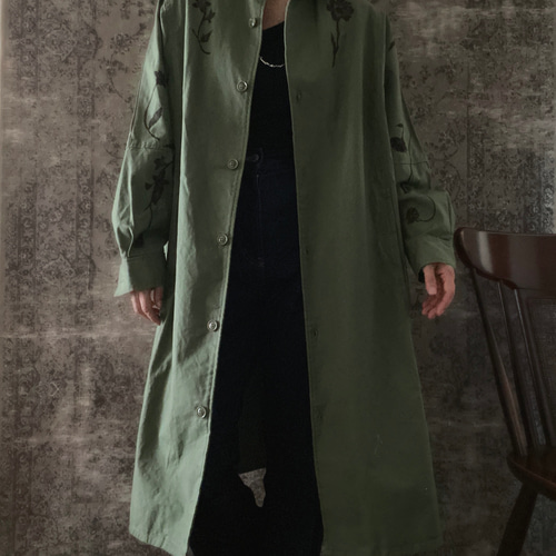 【レトロ古着 】D'URBAN トレンチ ロングコート カーキグリーン L レトロ古着 】D'URBAN トレンチ ロングコート カーキグリーン L DURBAN