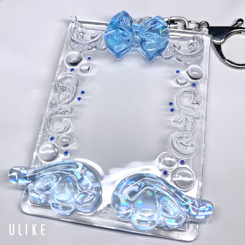 【オプション】トレカケース デコ 硬質ケース レジン ハンドメイド レジン トレカケース 硬質ケース デコ 推し活 B8 黒 名刺入れ