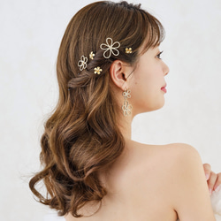 ME254 お花モチーフ 花嫁　イヤリング　ブライダルイヤリング　結婚式　ウェディング 4枚目の画像