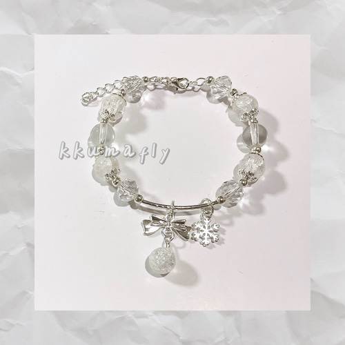 ガラスビーズブレスレット 高級ガラスビーズ】✿天使の休息✿ワイヤーブレスレット 瑠璃