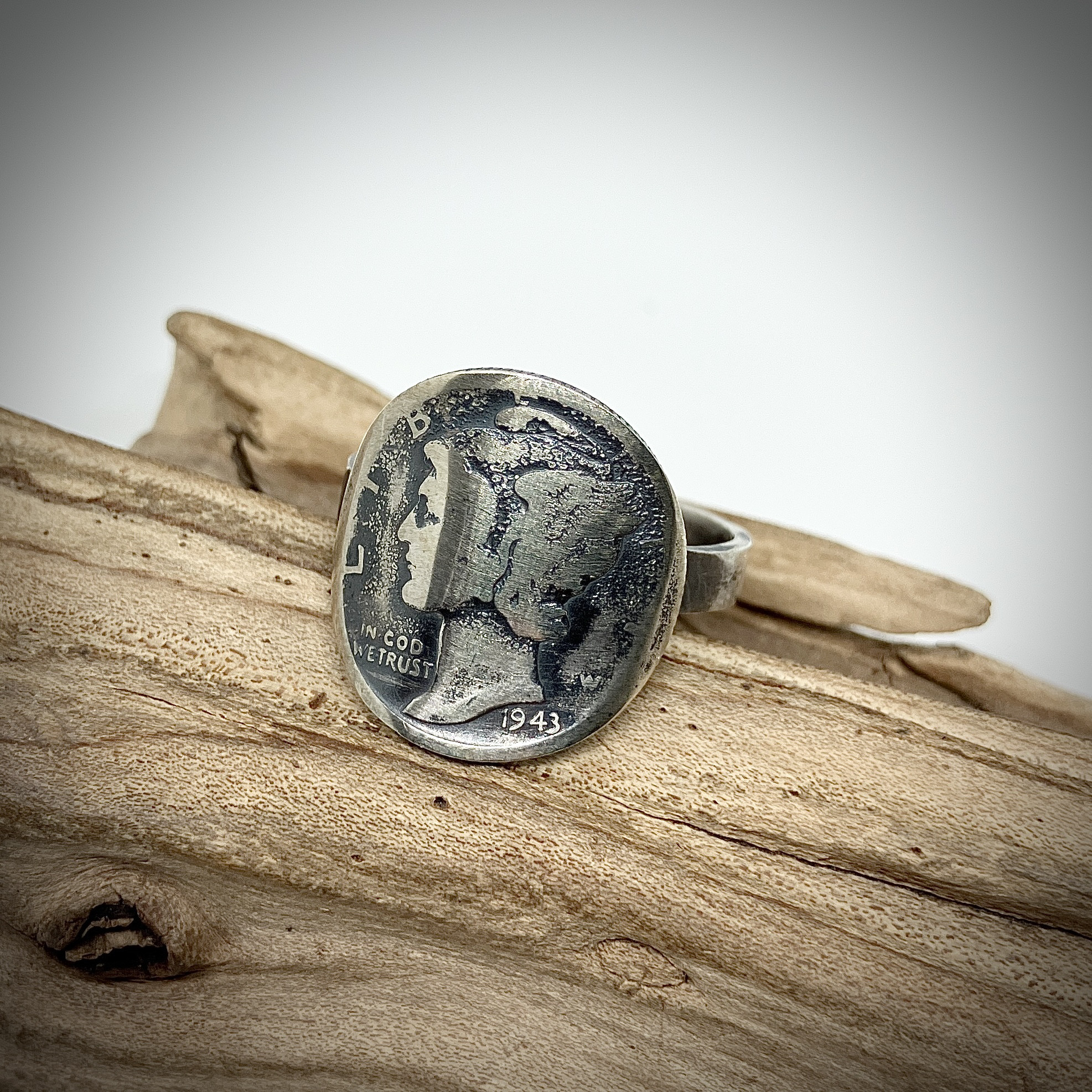 マーキュリーダイム　ヴィンテージコイン　シルバー　リング　指輪　18号　#インディアンジュエリー　ネイティブアメリカン