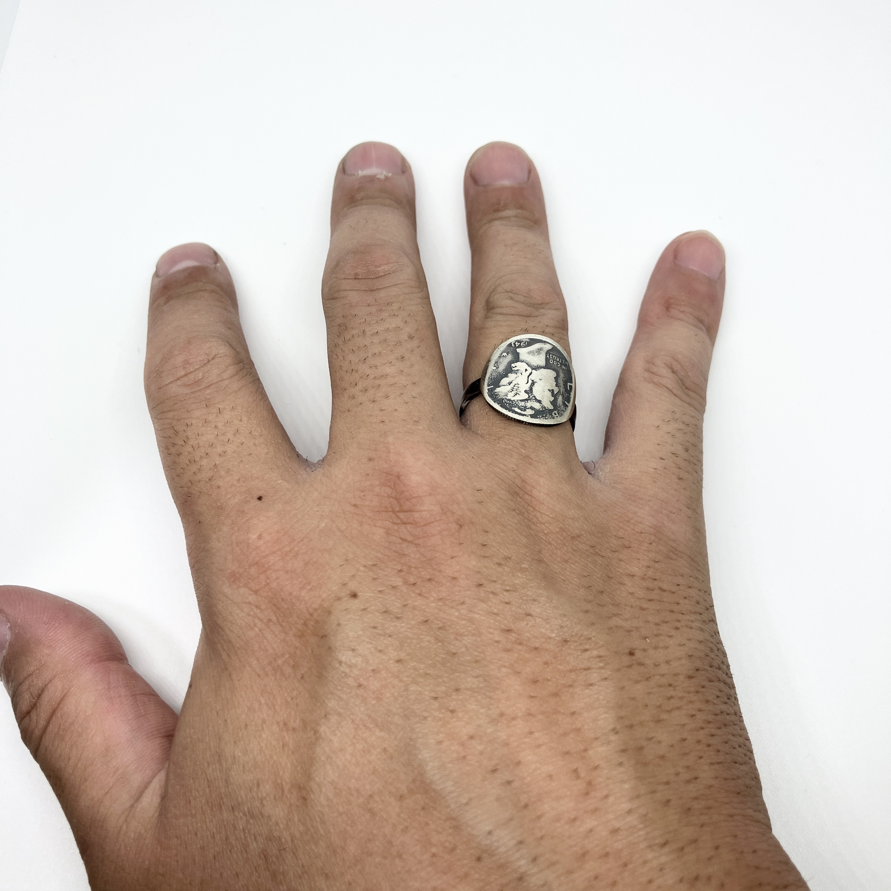 マーキュリーダイム　ヴィンテージコイン　シルバー　リング　指輪　18号　#インディアンジュエリー　ネイティブアメリカン