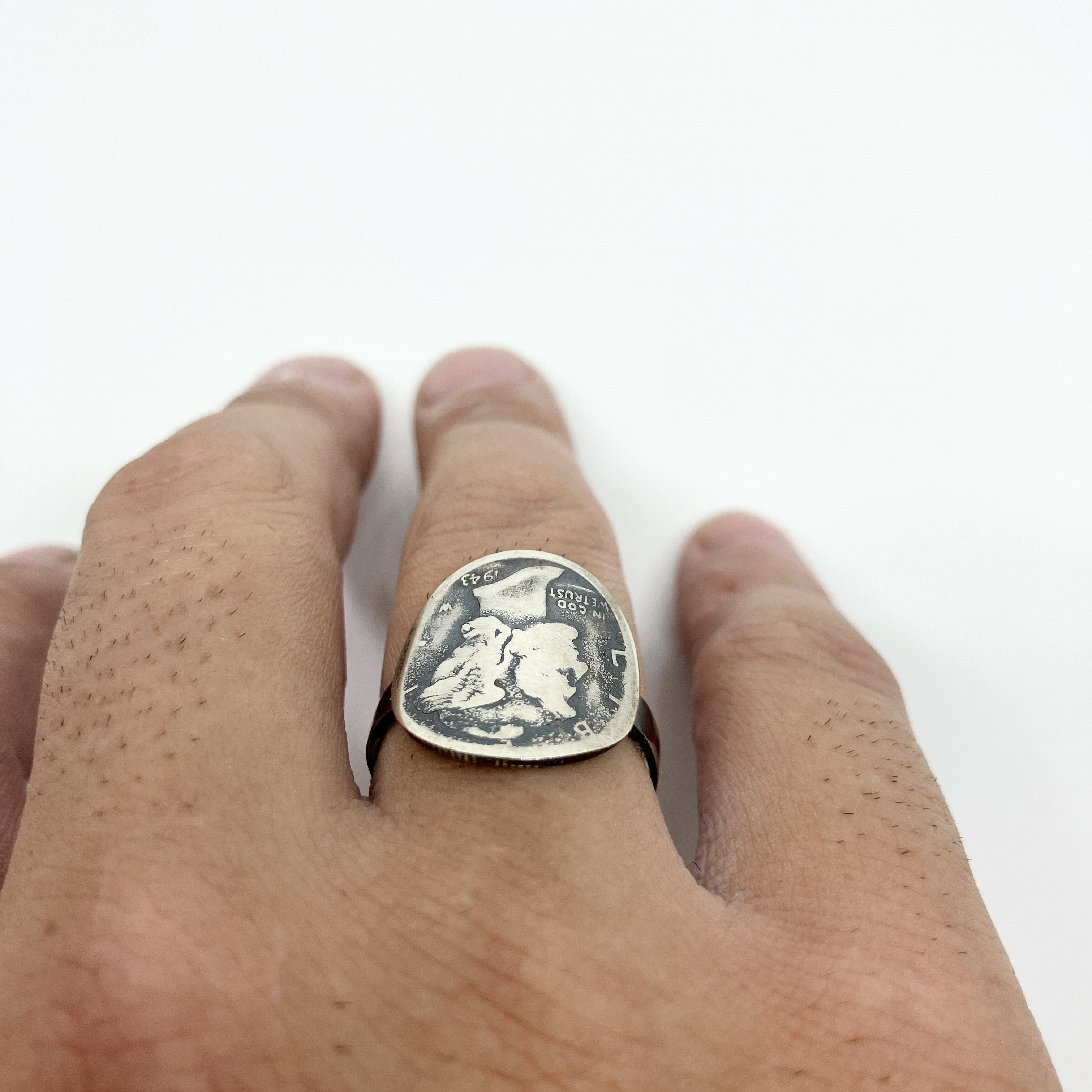 マーキュリーダイム　ヴィンテージコイン　シルバー　リング　指輪　18号　#インディアンジュエリー　ネイティブアメリカン