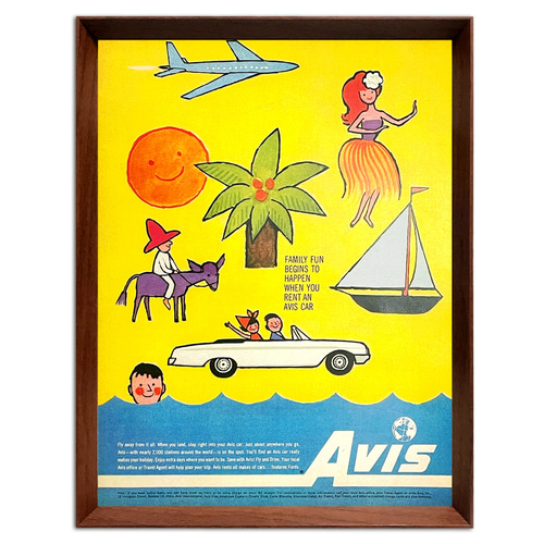 エイビス 1960年代 アメリカ ヴィンテージ 雑誌 広告 額付