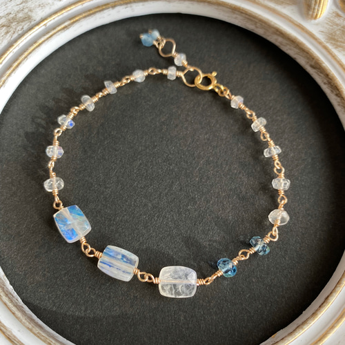 ⭐︎【天然】アクアマリン ブレスレット 16.2mm（⭐︎【天然】アクア  