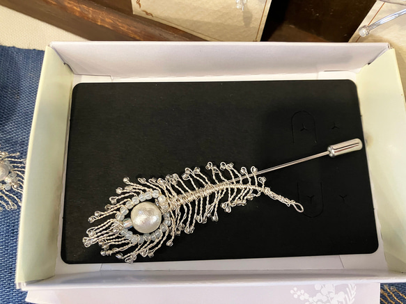 孔雀の羽根イヤリング・ピアス 7枚目の画像