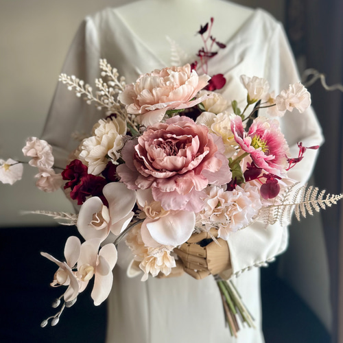 ウェディングブーケ　アーティフィシャルフラワー ウェディングブーケ アーティフィシャルフラワー ピオニー