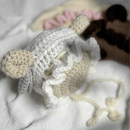 ベビーボンネット　ひつじ耳 選べるカラー・オーダー可】ベビー キッズ ボンネット ☆ ひつじ☆羊