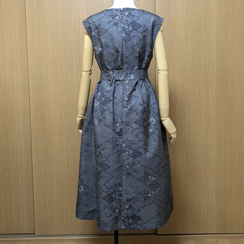 SOLD 着物リメイク ワンピース 大島紬 M〜L ワンピース さら