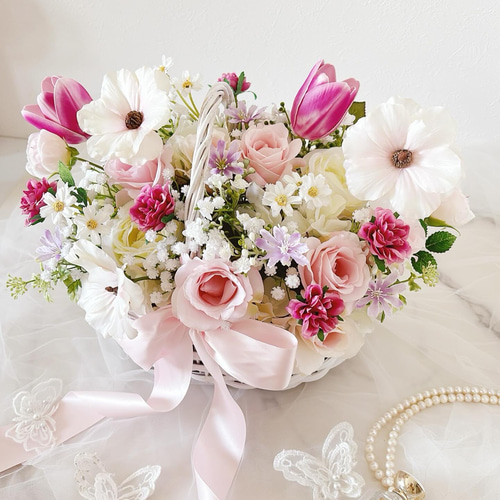 うまこ　ブーケ　ブートニア　花材 完成品ブーケ】シックなカラーとモーヴピンクのグリーンブーケ