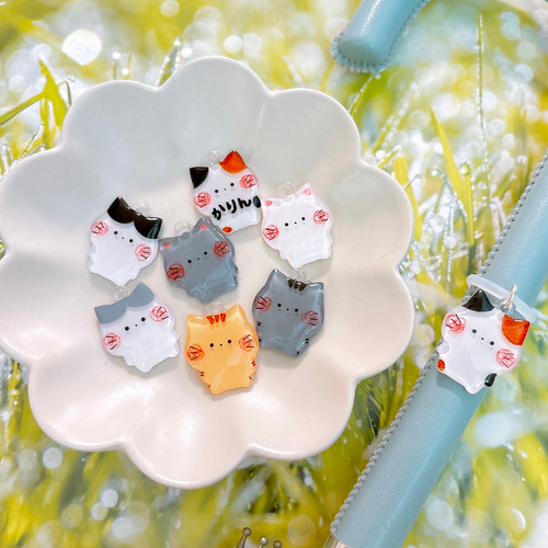 名入れ可】ゆるぽてねこ アンブレラマーカー【みけねこ ハチワレ