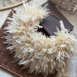 パンパスグラスのふわふわリース 〜ドライフラワー〜 ギフト/秋リース