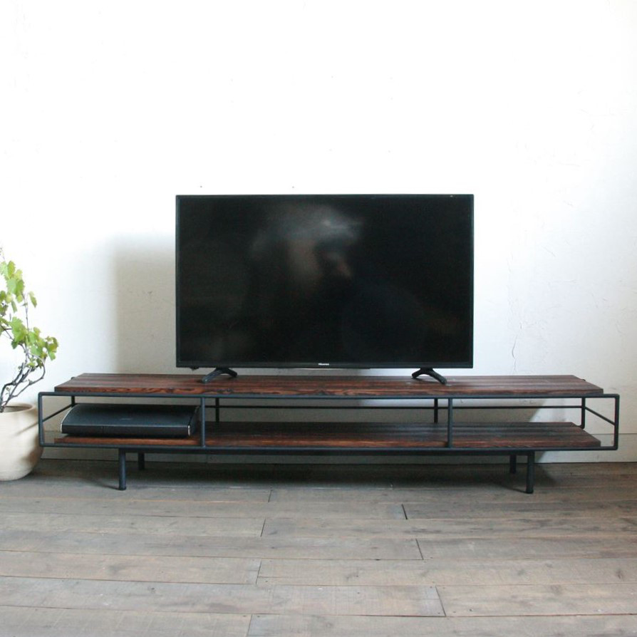 アイアンフレームのTVボード W180cm【サイズオーダー可能】