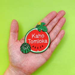 お名前ワッペン♡刺繍♡果物・野菜（スイカ、柿、バナナ、さくらんぼ） 2枚目の画像
