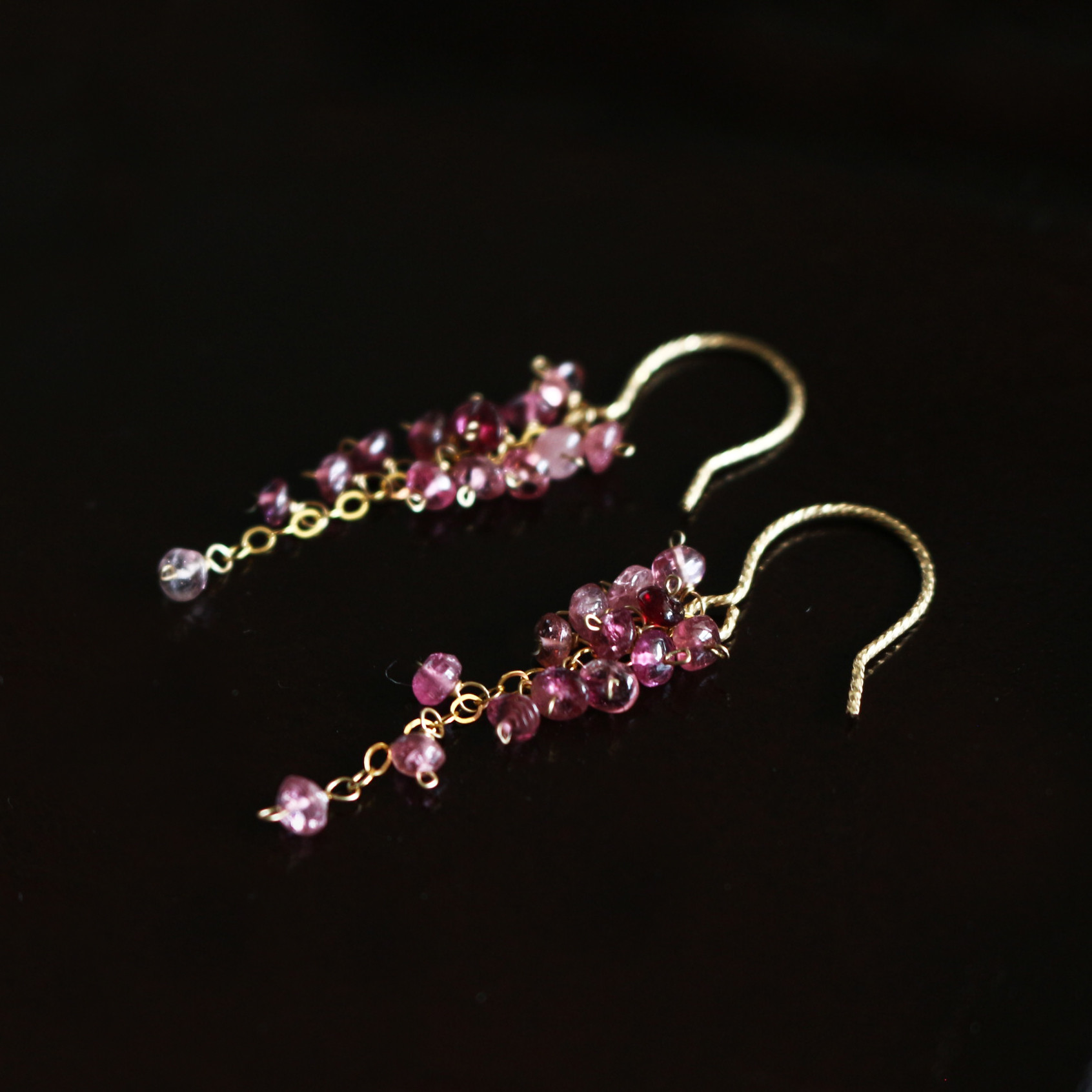 房房ピンクトルマリン・ピアス