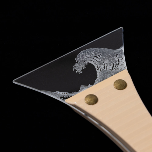 新デザイン！！ アクリル津軽三味線撥（バランス変更可能）波刻印 楽器