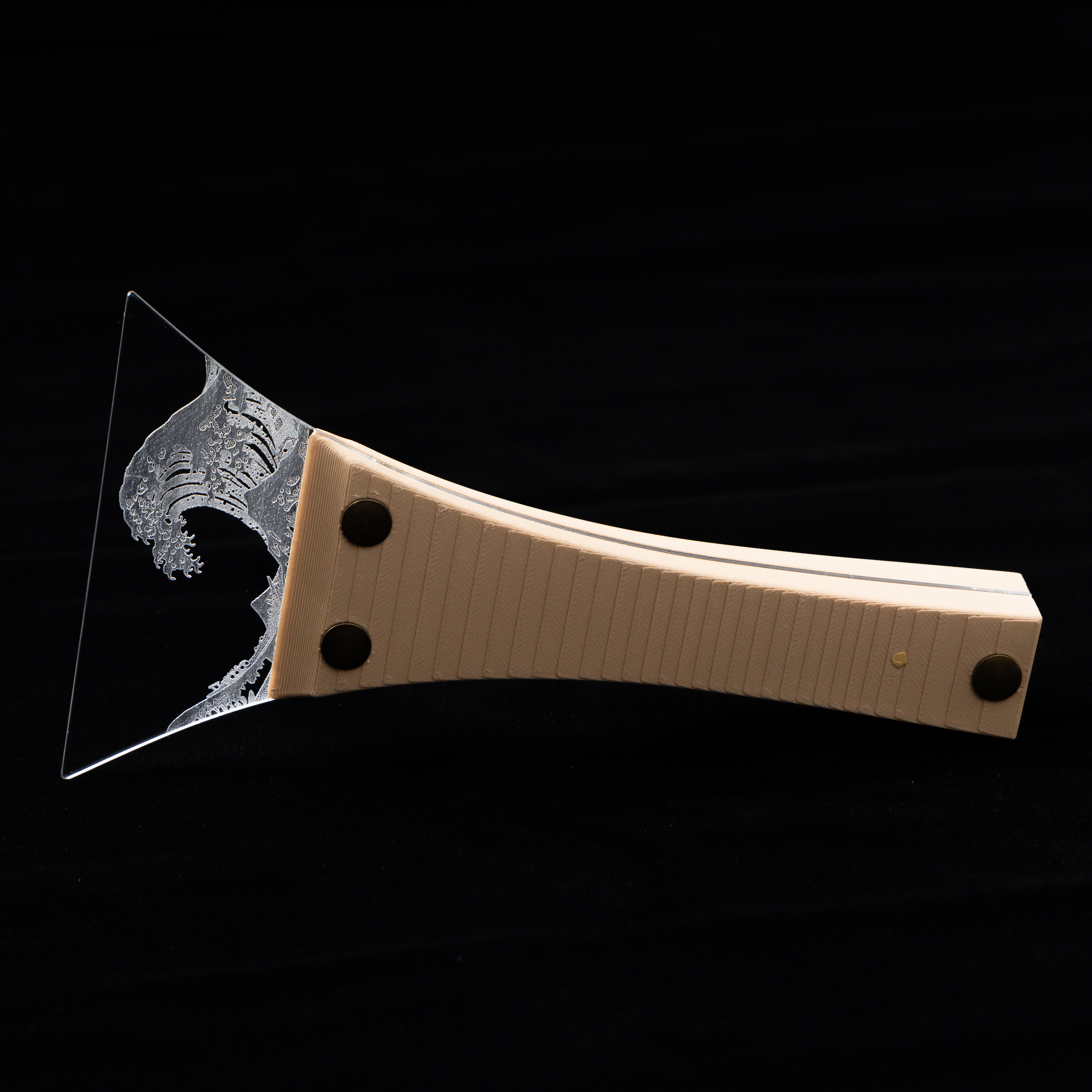 新デザイン！！ アクリル津軽三味線撥（バランス変更可能）波刻印 楽器