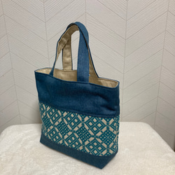 こぎん刺しのトートバッグ あさぎ トートバッグ KONNTA 通販 18285606