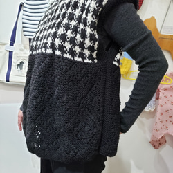 愛犬とお揃い♪千鳥格子とシェットランド編みのベスト エル・ウエーブオリジナル 3枚目の画像