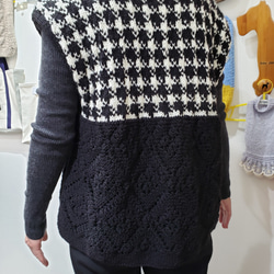愛犬とお揃い♪千鳥格子とシェットランド編みのベスト エル・ウエーブオリジナル 4枚目の画像