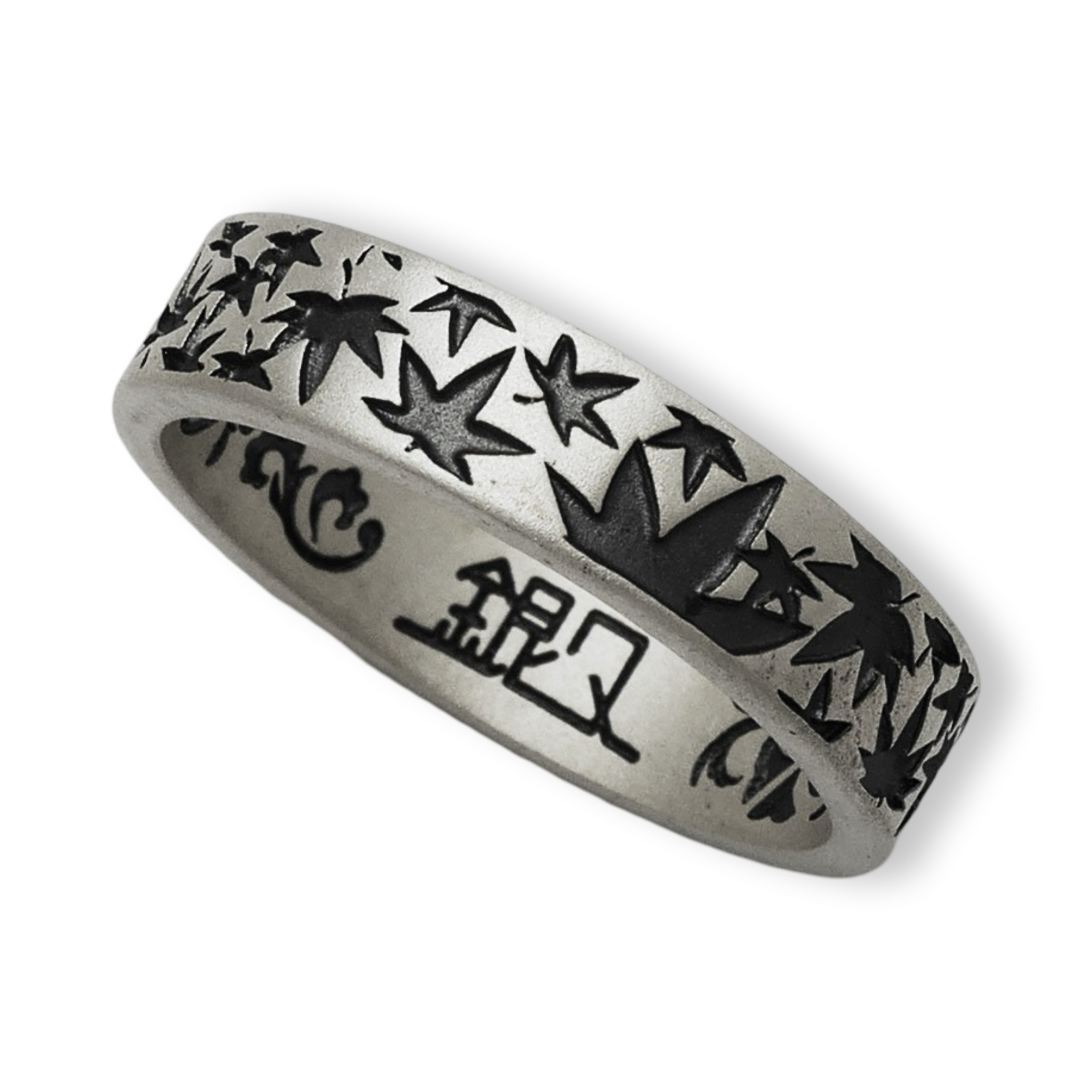 シンプルもみじシルバーリング【つや消し】