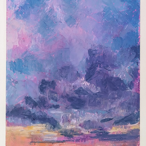 Oil pastel/オイルパステル/パステル画/原画/風景画/A4/一点物 Oil pastel/オイルパステル/パステル画/原画/風景画/A4/一点物