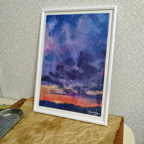 Oil pastel/オイルパステル/パステル画/原画/風景画/A4/一点物 Oil pastel/オイルパステル/パステル画/原画/風景画/A4/一点物