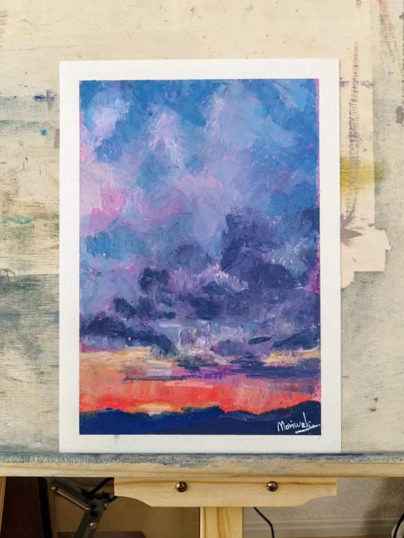 Oil pastel/オイルパステル/パステル画/原画/風景画/A4/一点物