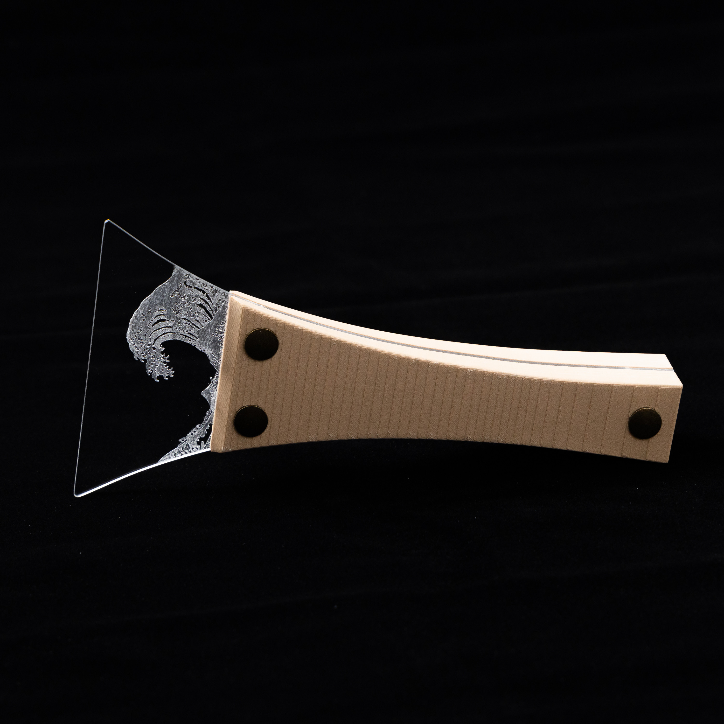 新デザイン！女性、子供用小さめ津軽三味線撥 アクリル（バランス変更可能）波刻印