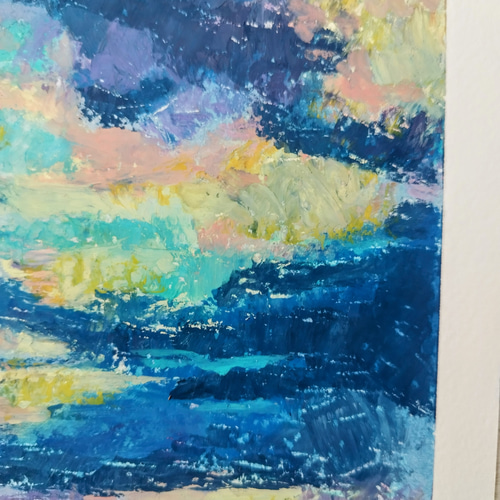 Oil pastel/オイルパステル/パステル画/原画/風景画/A4/一点物 Oil pastel/オイルパステル/パステル画/原画/風景画/A4/一点物