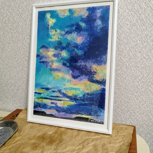 原画 空をあつめて オイルパステル画 絵画 Hidamari art 通販