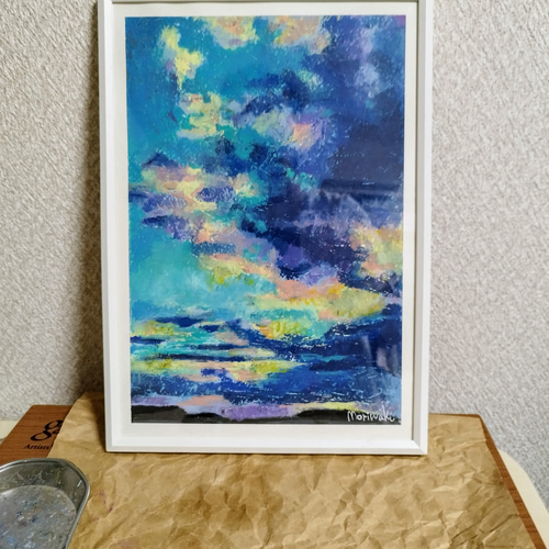 Oil pastel/オイルパステル/パステル画/原画/風景画/A4/一点物