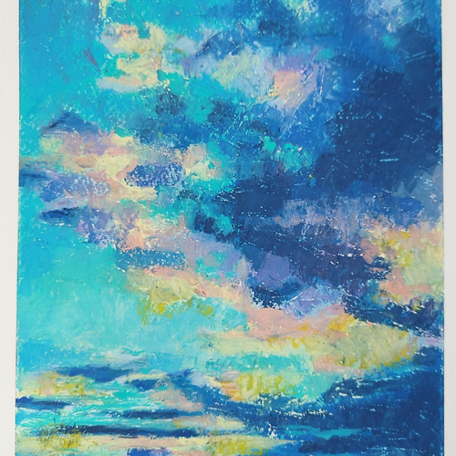 Oil pastel/オイルパステル/パステル画/原画/風景画/A4/一点物 Oil pastel/オイルパステル/パステル画/原画/風景画/A4/一点物